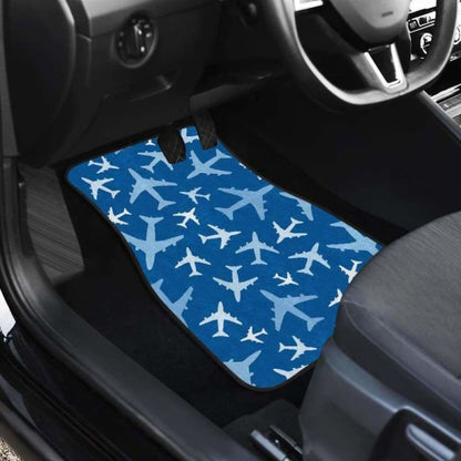 Airplane Pattern In The Sky Front And Back Car Mats