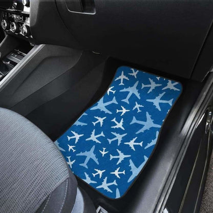 Airplane Pattern In The Sky Front And Back Car Mats