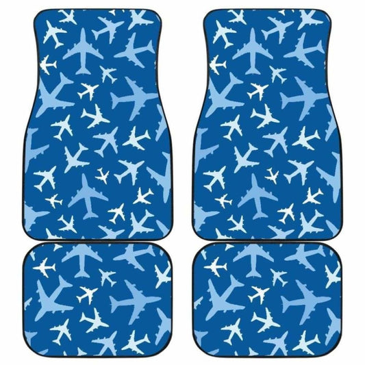 Airplane Pattern In The Sky Front And Back Car Mats