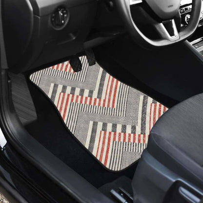 Zigzag Chevron Striped Pattern Front And Back Car Mats