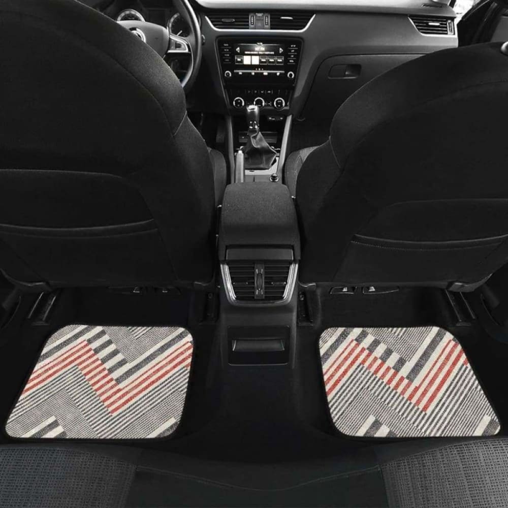 Zigzag Chevron Striped Pattern Front And Back Car Mats