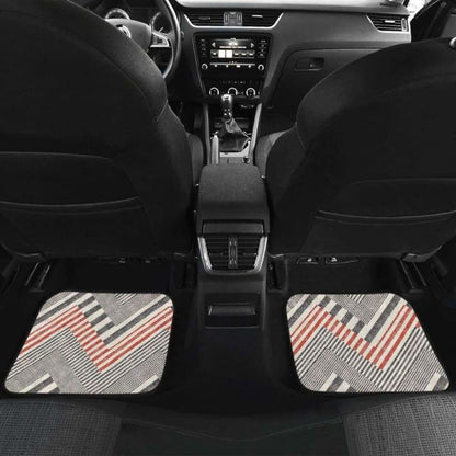Zigzag Chevron Striped Pattern Front And Back Car Mats