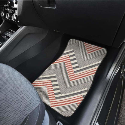 Zigzag Chevron Striped Pattern Front And Back Car Mats