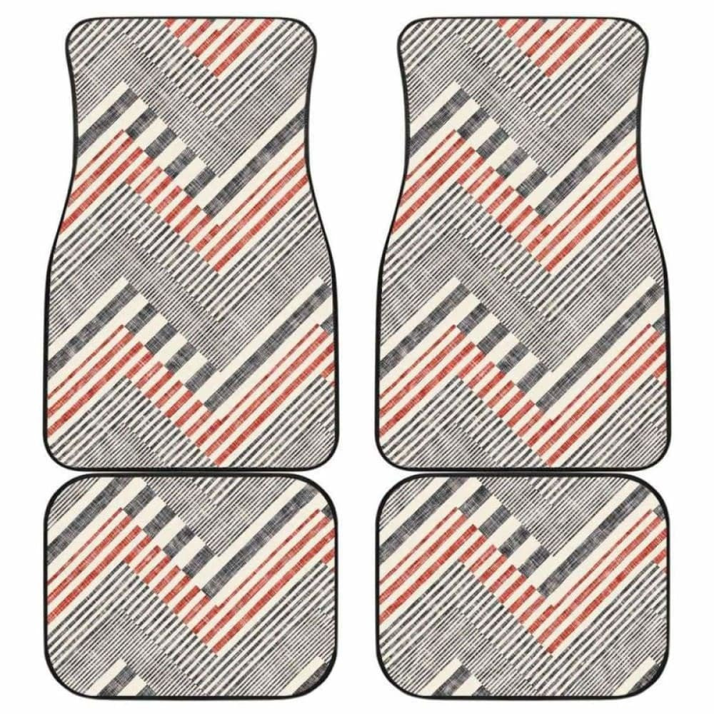 Zigzag Chevron Striped Pattern Front And Back Car Mats