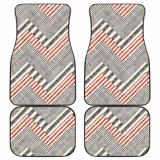 Zigzag Chevron Striped Pattern Front And Back Car Mats