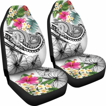 Polynesian American Samoa  Car Seat Covers - Summer Plumeria (White) -
