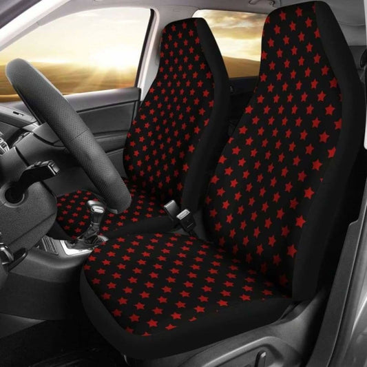 Black With Red Stars Car Seat Covers Seat Protectors