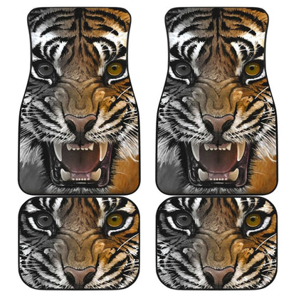 Angry Tiger Roaring Car Floor Mats