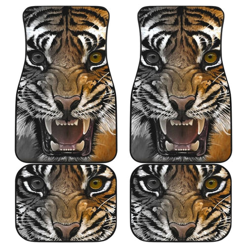 Angry Tiger Roaring Car Floor Mats