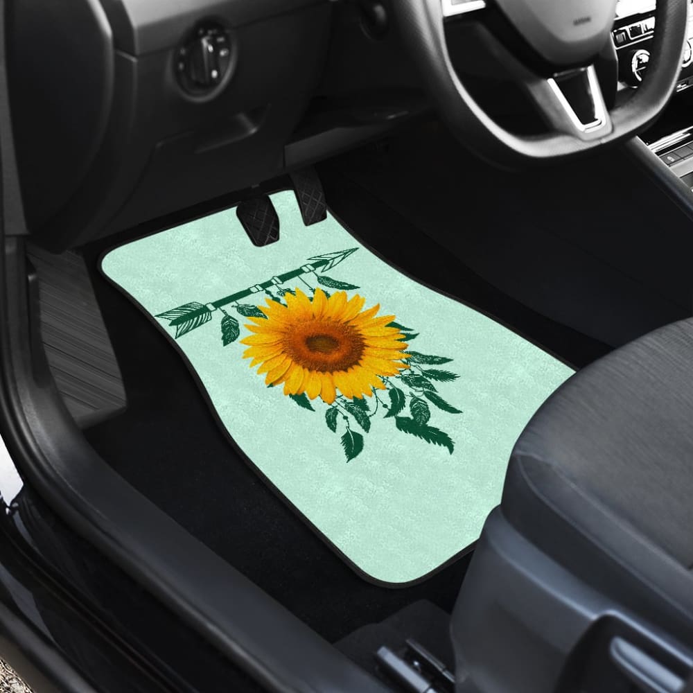 Amazing Gift Ideas Sunflower Native American Pattern Celeste Background Car Floor Mats