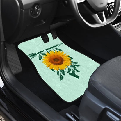 Amazing Gift Ideas Sunflower Native American Pattern Celeste Background Car Floor Mats