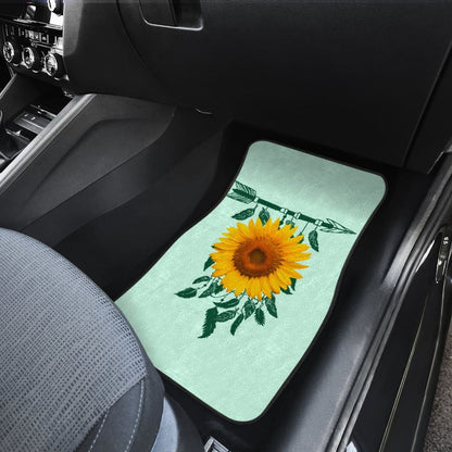 Amazing Gift Ideas Sunflower Native American Pattern Celeste Background Car Floor Mats