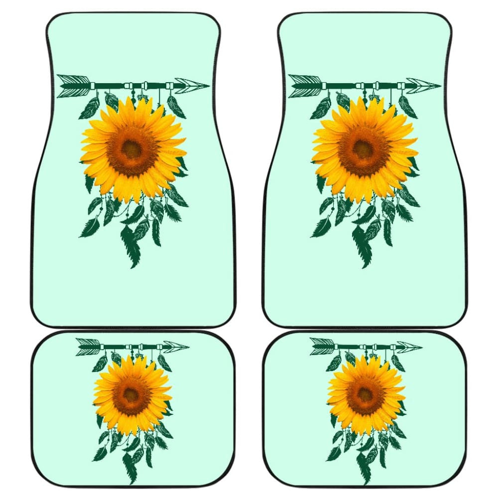 Amazing Gift Ideas Sunflower Native American Pattern Celeste Background Car Floor Mats