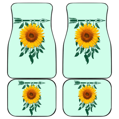 Amazing Gift Ideas Sunflower Native American Pattern Celeste Background Car Floor Mats