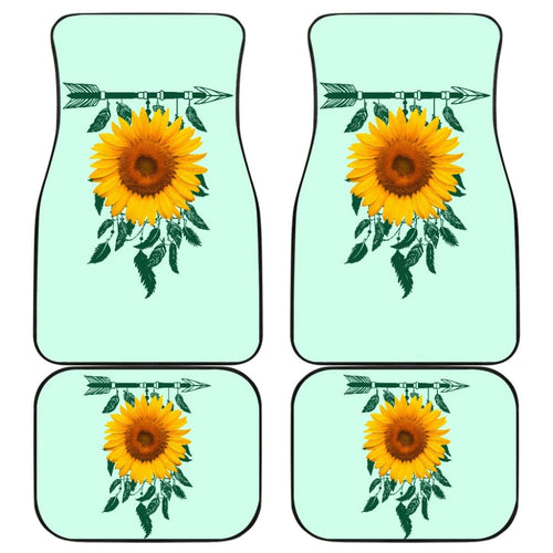 Amazing Gift Ideas Sunflower Native American Pattern Celeste Background Car Floor Mats