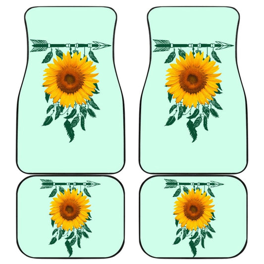 Amazing Gift Ideas Sunflower Native American Pattern Celeste Background Car Floor Mats