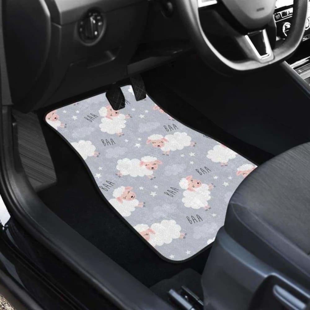 Sweet Dreams Sheep Pattern Front And Back Car Mats