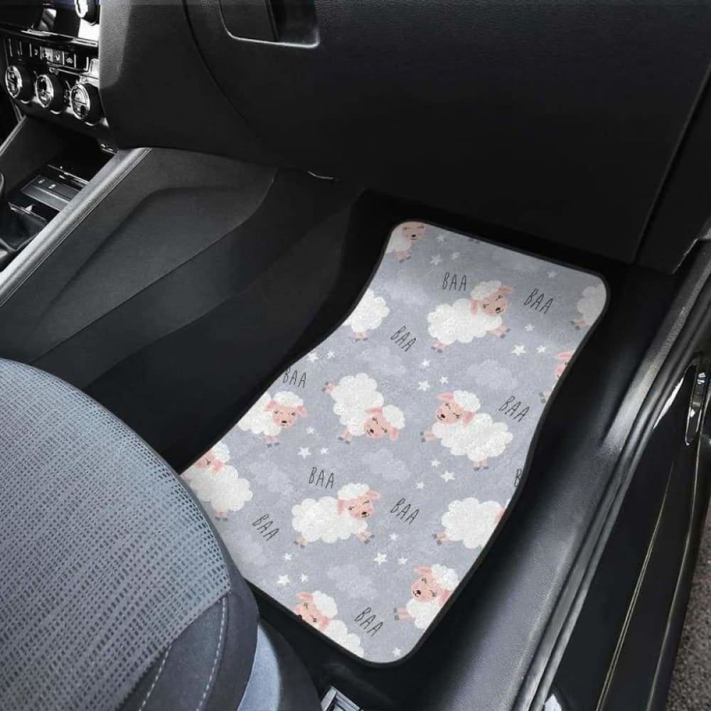 Sweet Dreams Sheep Pattern Front And Back Car Mats