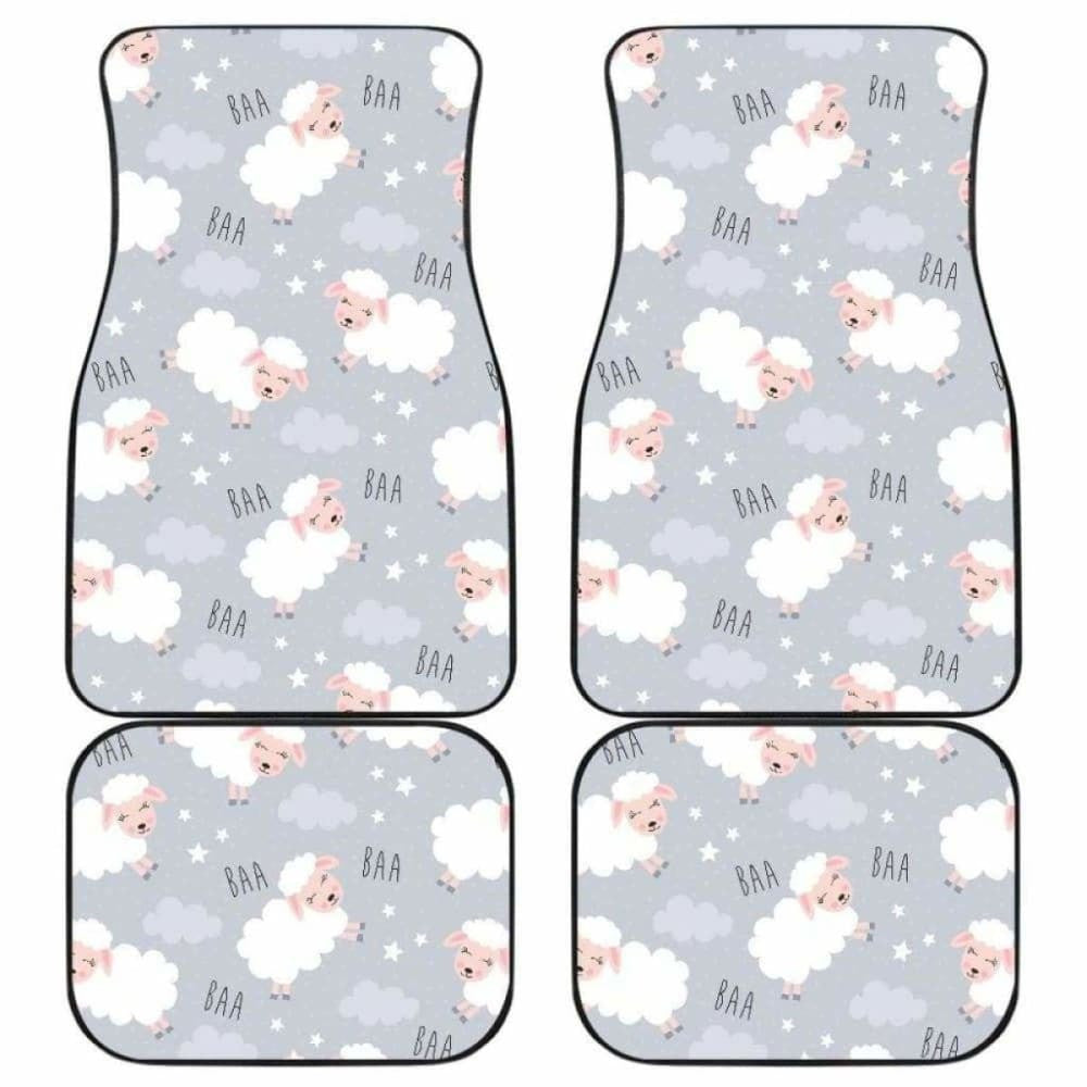 Sweet Dreams Sheep Pattern Front And Back Car Mats