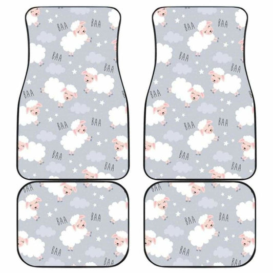 Sweet Dreams Sheep Pattern Front And Back Car Mats