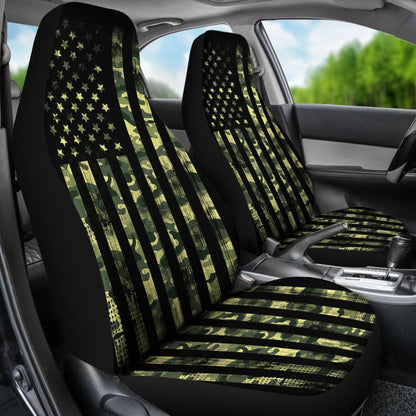 Amazing Thin Green Line American Flag Car Seat Covers