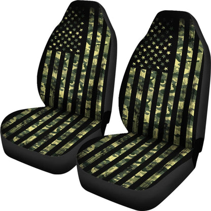 Amazing Thin Green Line American Flag Car Seat Covers