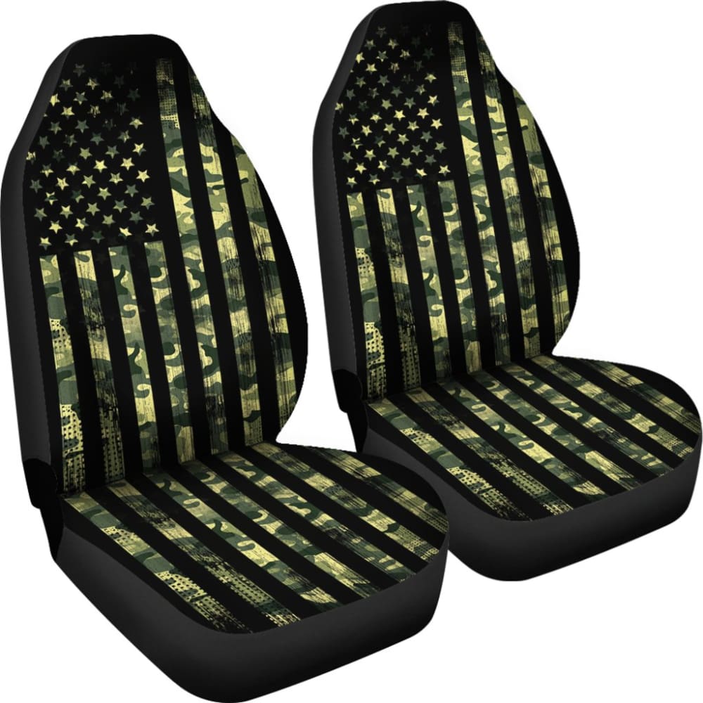 Amazing Thin Green Line American Flag Car Seat Covers