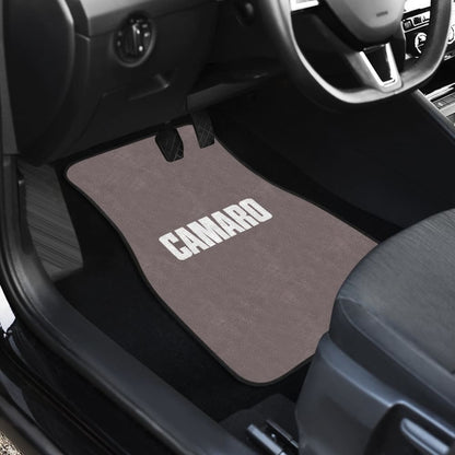 Dark Gray Camaro White Letter Car Floor Mats