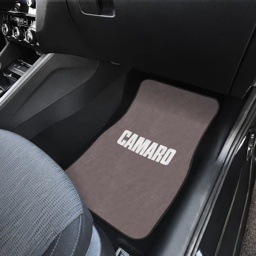 Dark Gray Camaro White Letter Car Floor Mats