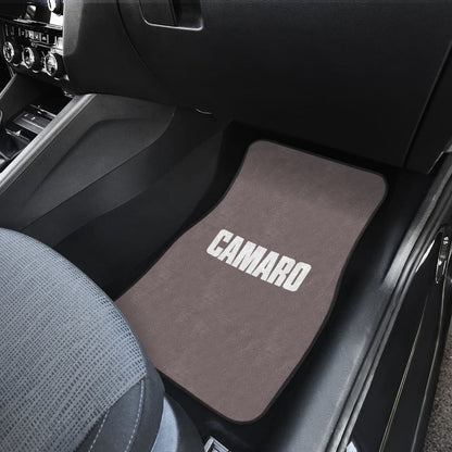 Dark Gray Camaro White Letter Car Floor Mats