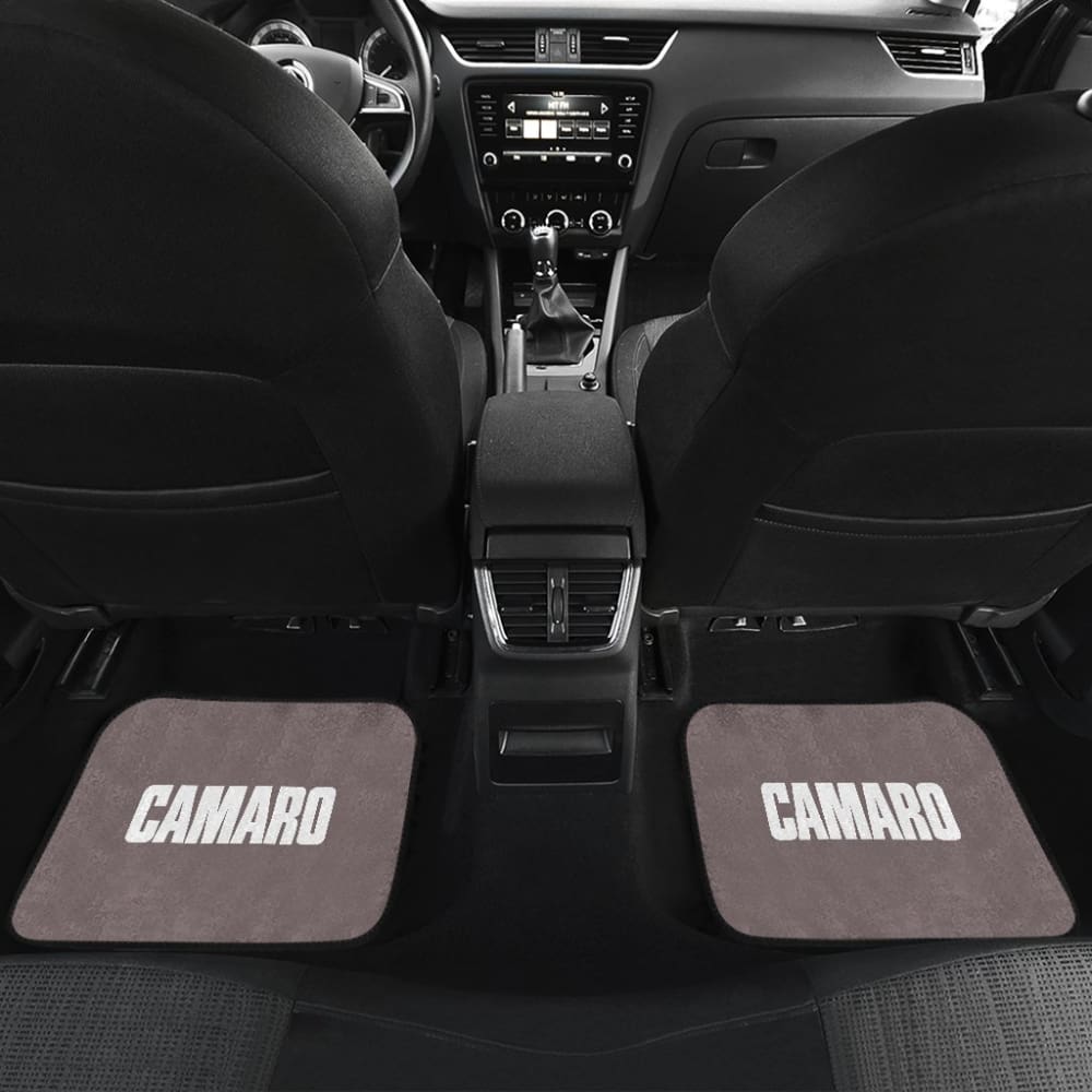 Dark Gray Camaro White Letter Car Floor Mats