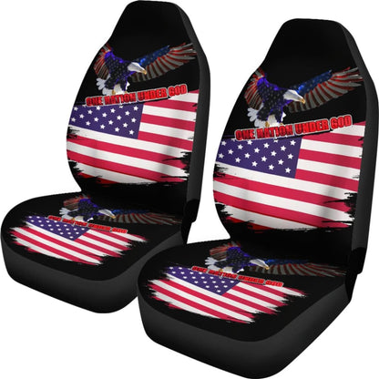 American Flag Car Seat Covers Custom One Nation Under God Car Accessories