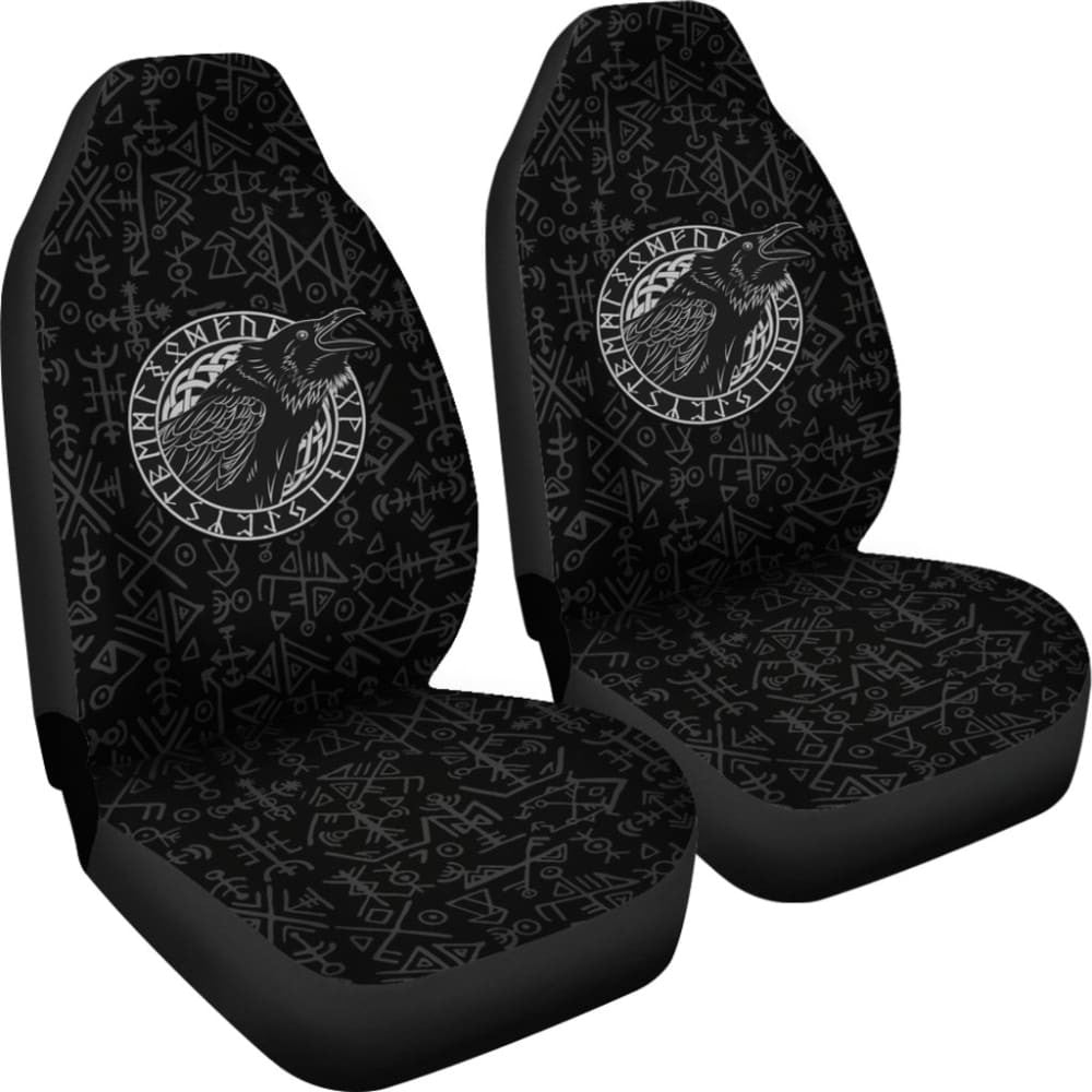 Viking Raven Odin Vegvisir Symbol Car Seat Covers