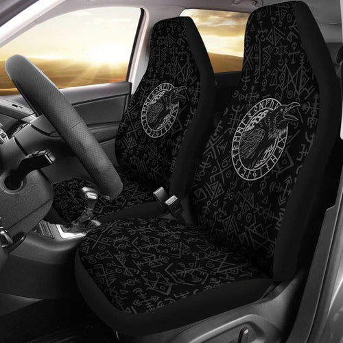 Viking Raven Odin Vegvisir Symbol Car Seat Covers
