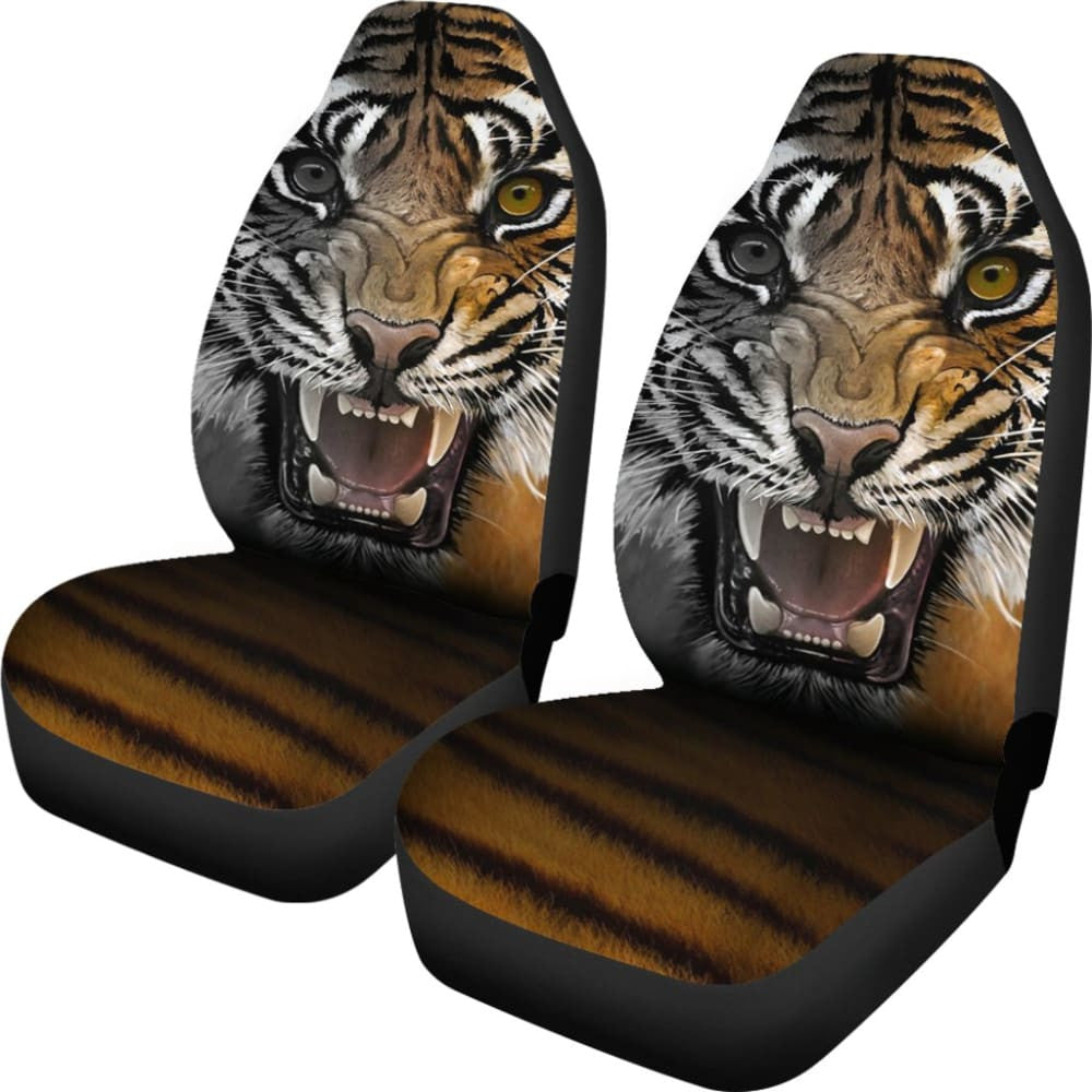 Angry Tiger Roaring Car Seat Covers