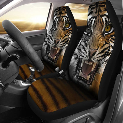 Angry Tiger Roaring Car Seat Covers