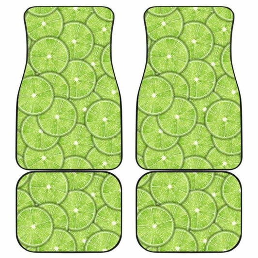 Slices Of Lime Pattern Front And Back Car Mats
