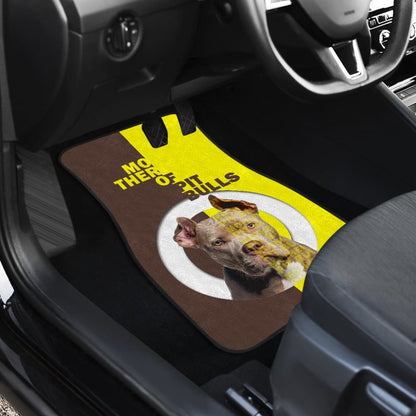 Brown And Yellow Mother of Pitbulls Car Floor Mats