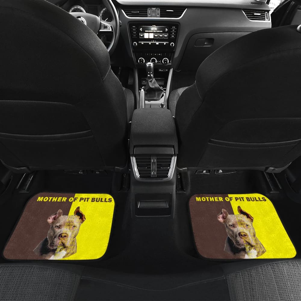 Brown And Yellow Mother of Pitbulls Car Floor Mats