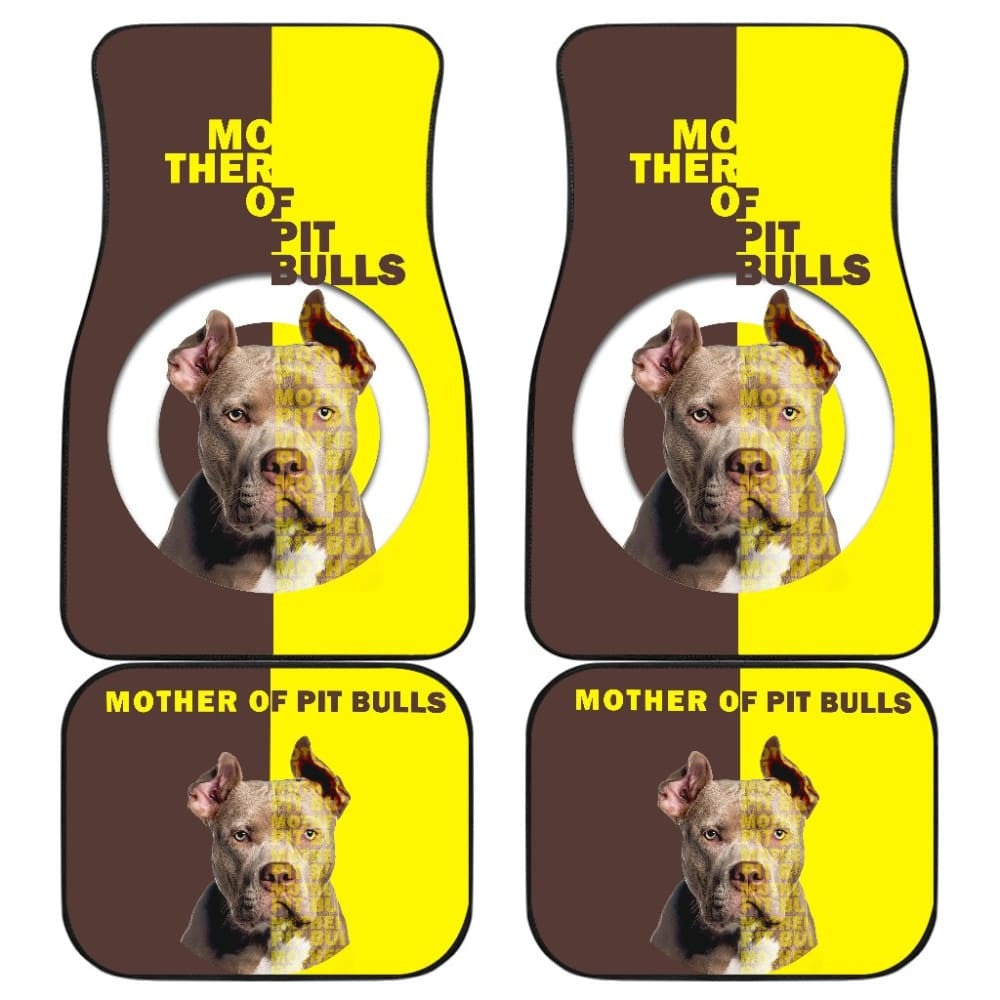 Brown And Yellow Mother of Pitbulls Car Floor Mats