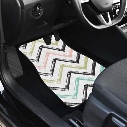 Zigzag  Chevron Paint Pattern Front And Back Car Mats