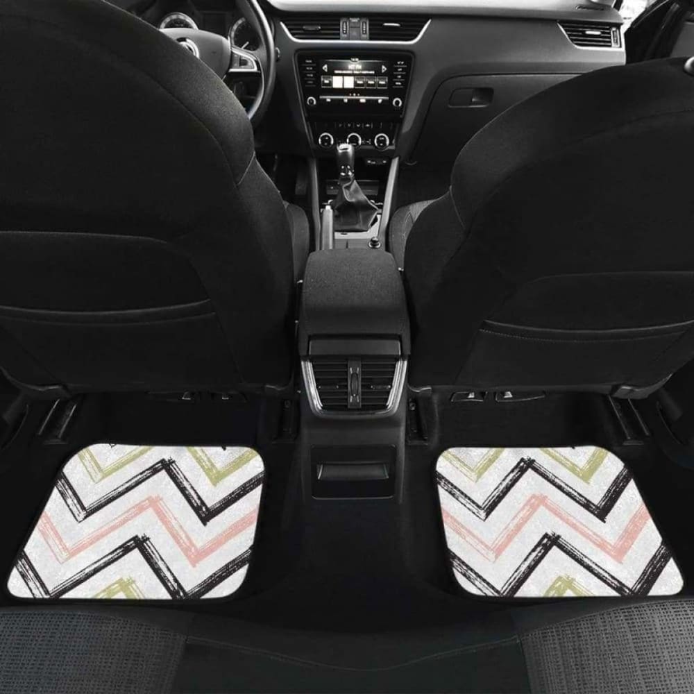 Zigzag  Chevron Paint Pattern Front And Back Car Mats