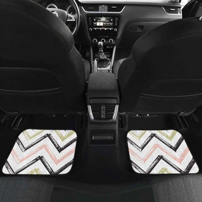 Zigzag  Chevron Paint Pattern Front And Back Car Mats