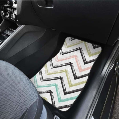 Zigzag  Chevron Paint Pattern Front And Back Car Mats