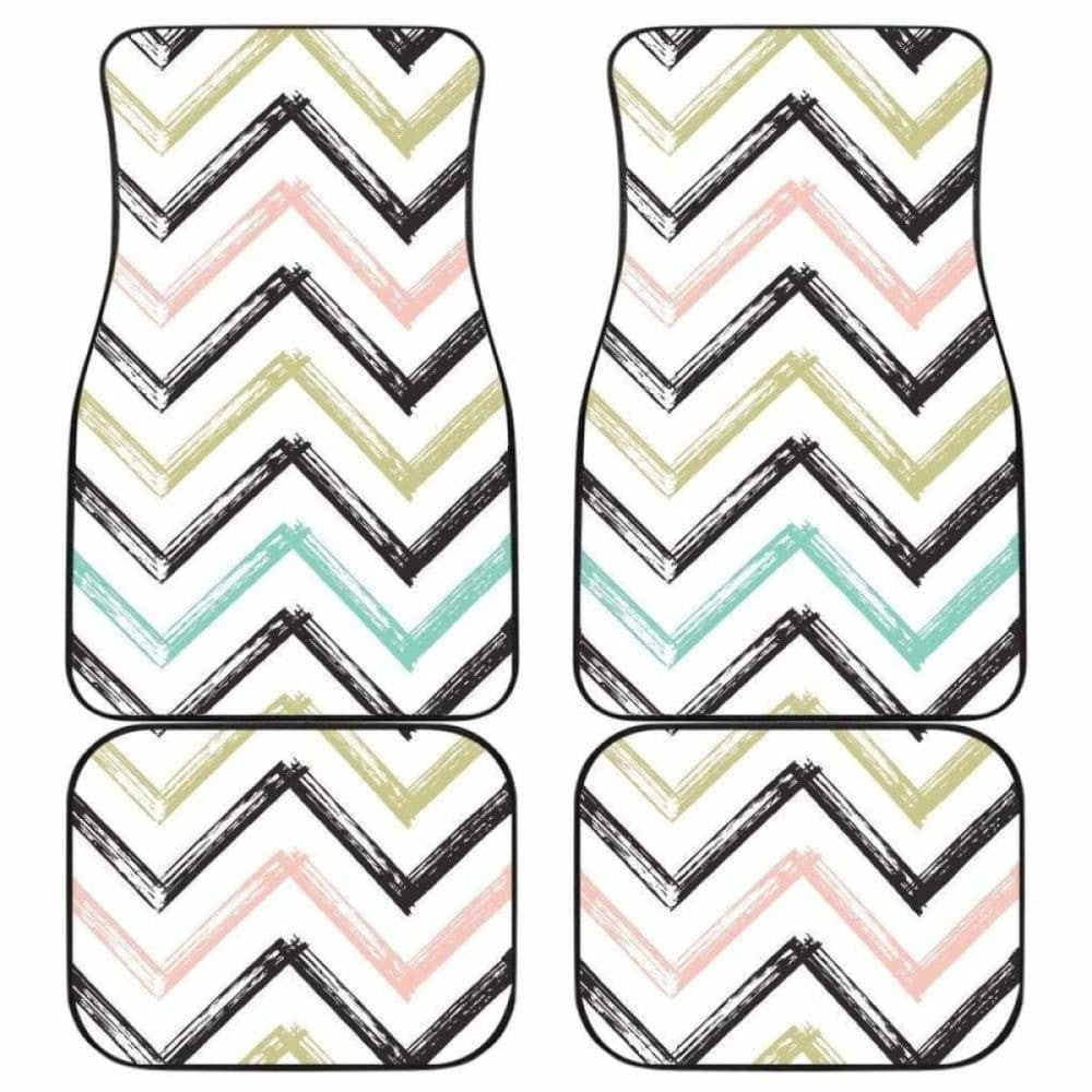 Zigzag  Chevron Paint Pattern Front And Back Car Mats