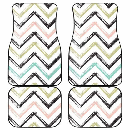 Zigzag  Chevron Paint Pattern Front And Back Car Mats