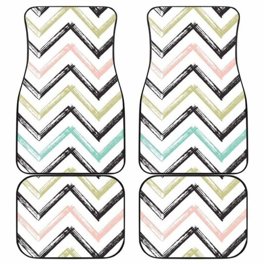 Zigzag  Chevron Paint Pattern Front And Back Car Mats