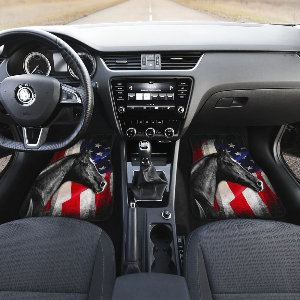 American Flag Horse Gift Who Loves Horse Car Floor Mats
