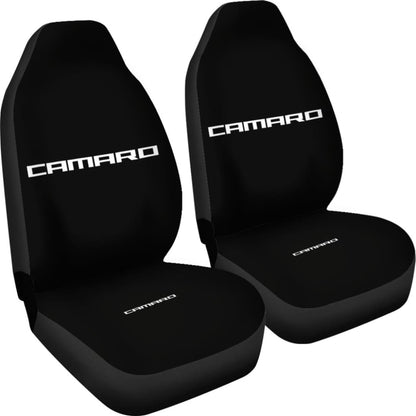 Black Camaro White Letter Car Seat Cover
