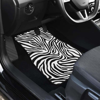 Zebra Skin Pattern Front And Back Car Mats